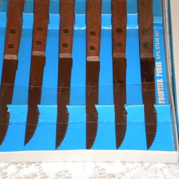VTG Frontier Forge Steak 8 inch Knife Set Stainless Steel 6 pc New - Picture 1 of 3